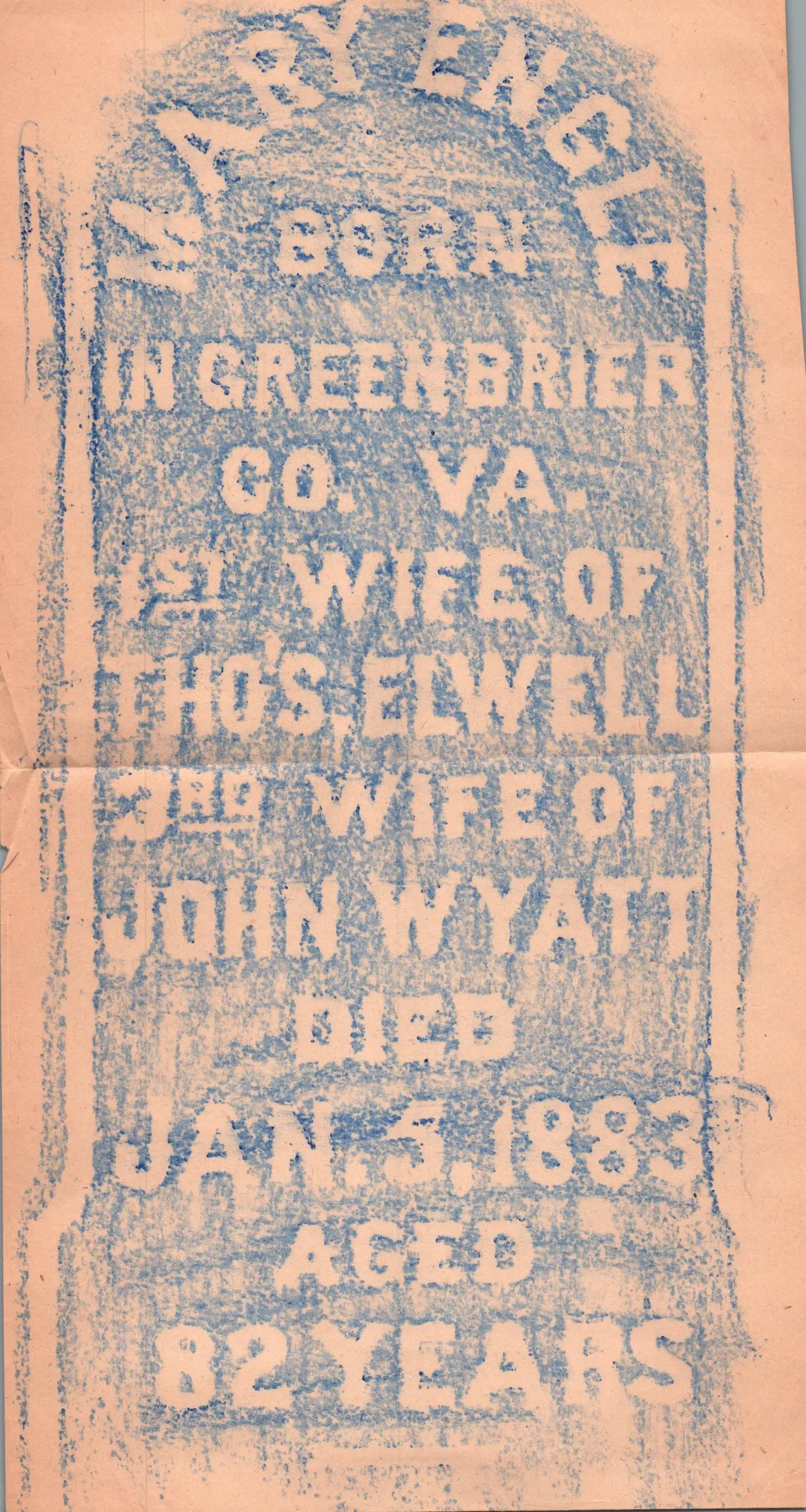 Engle Genealogy - Alice Bowser Wise Headstone