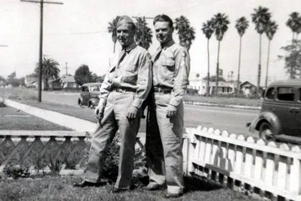 Engle Genealogy - Brothers,Norman Hall Engle ; George Mike Engle circa 1942 Los Angeles, CA