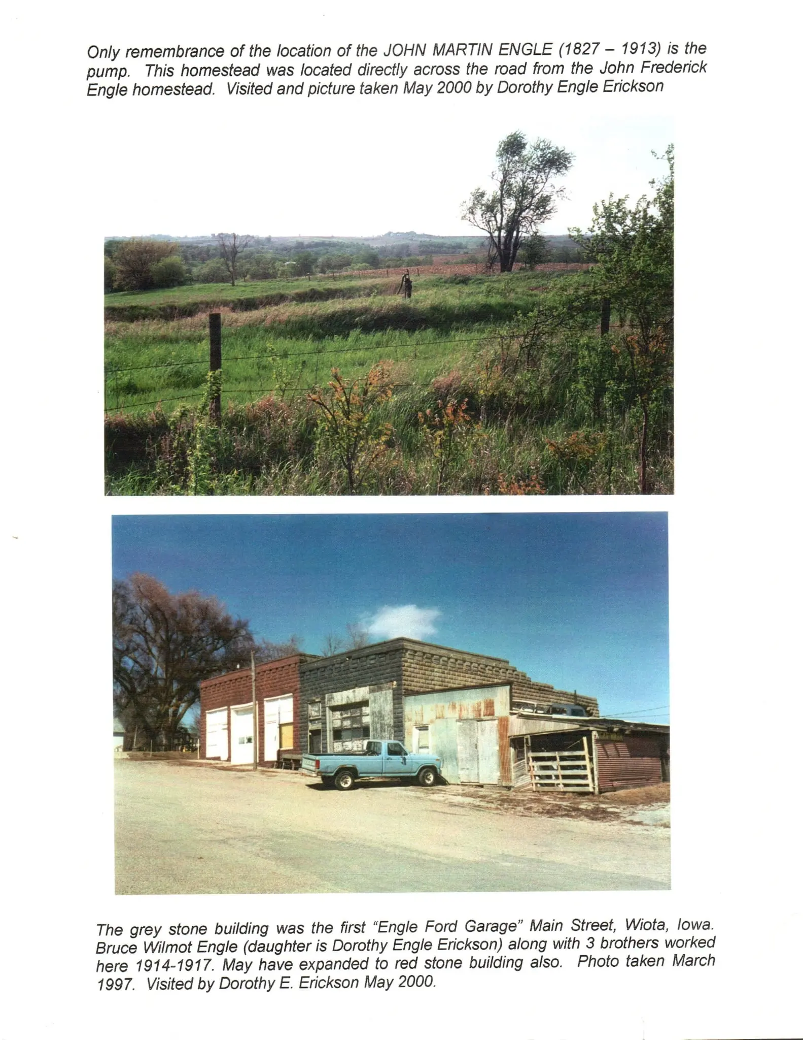 Engle Genealogy - Engle Property Wiota IA