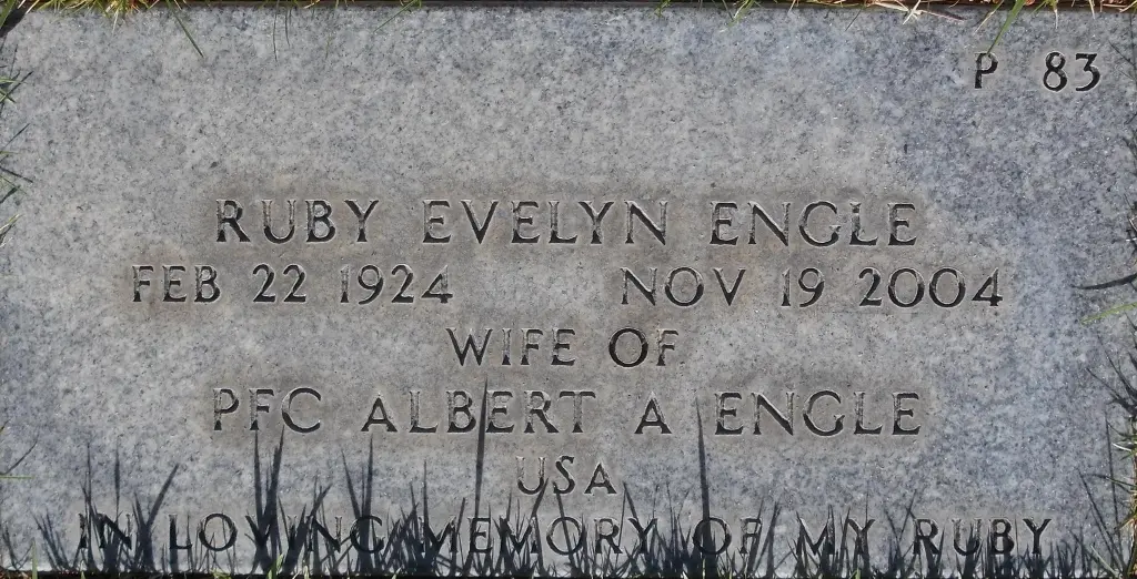 Engle Genealogy - Ruby Gedell wife of Albert Engle