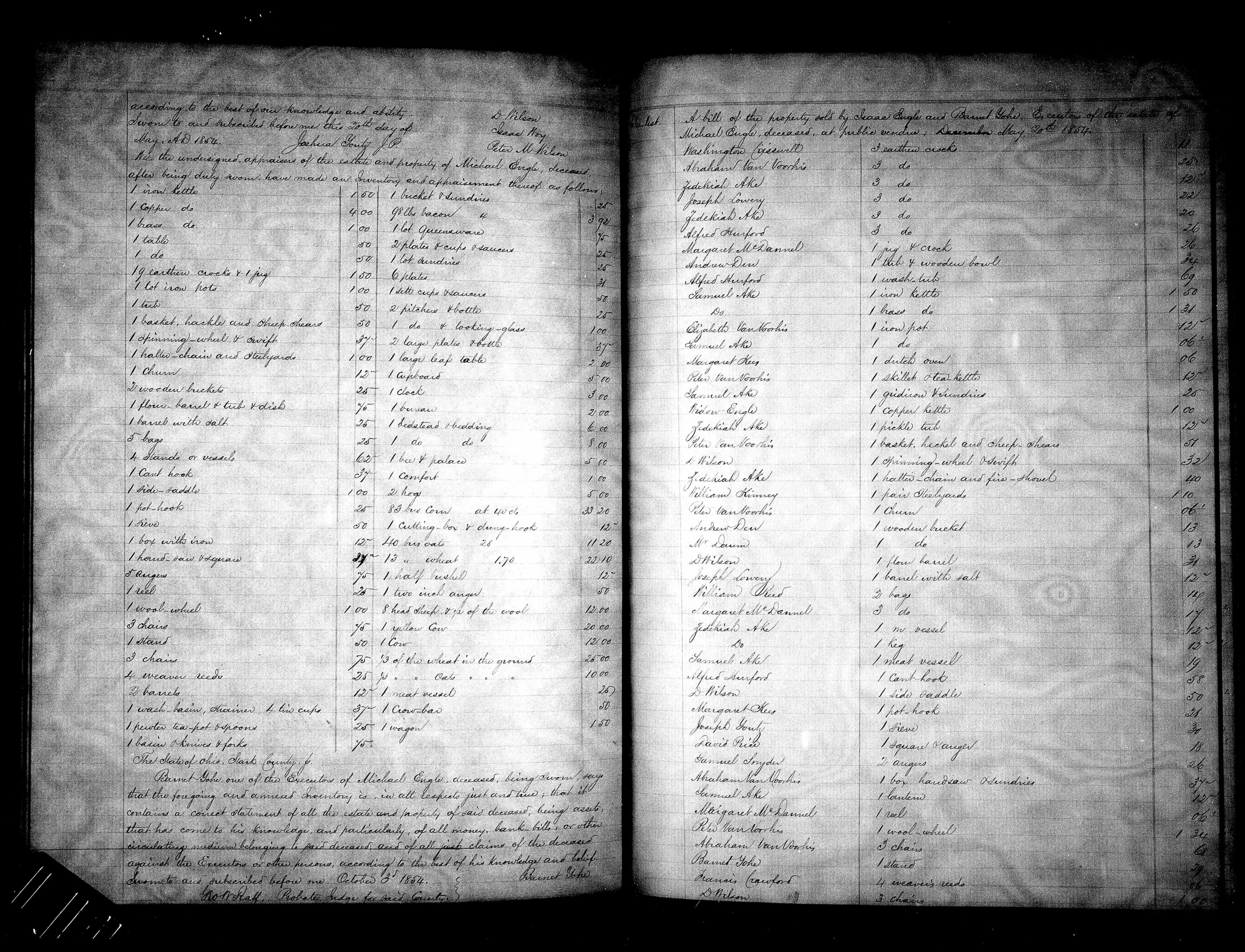Engle Genealogy - Michael Engle Estate Book M pg 434-435