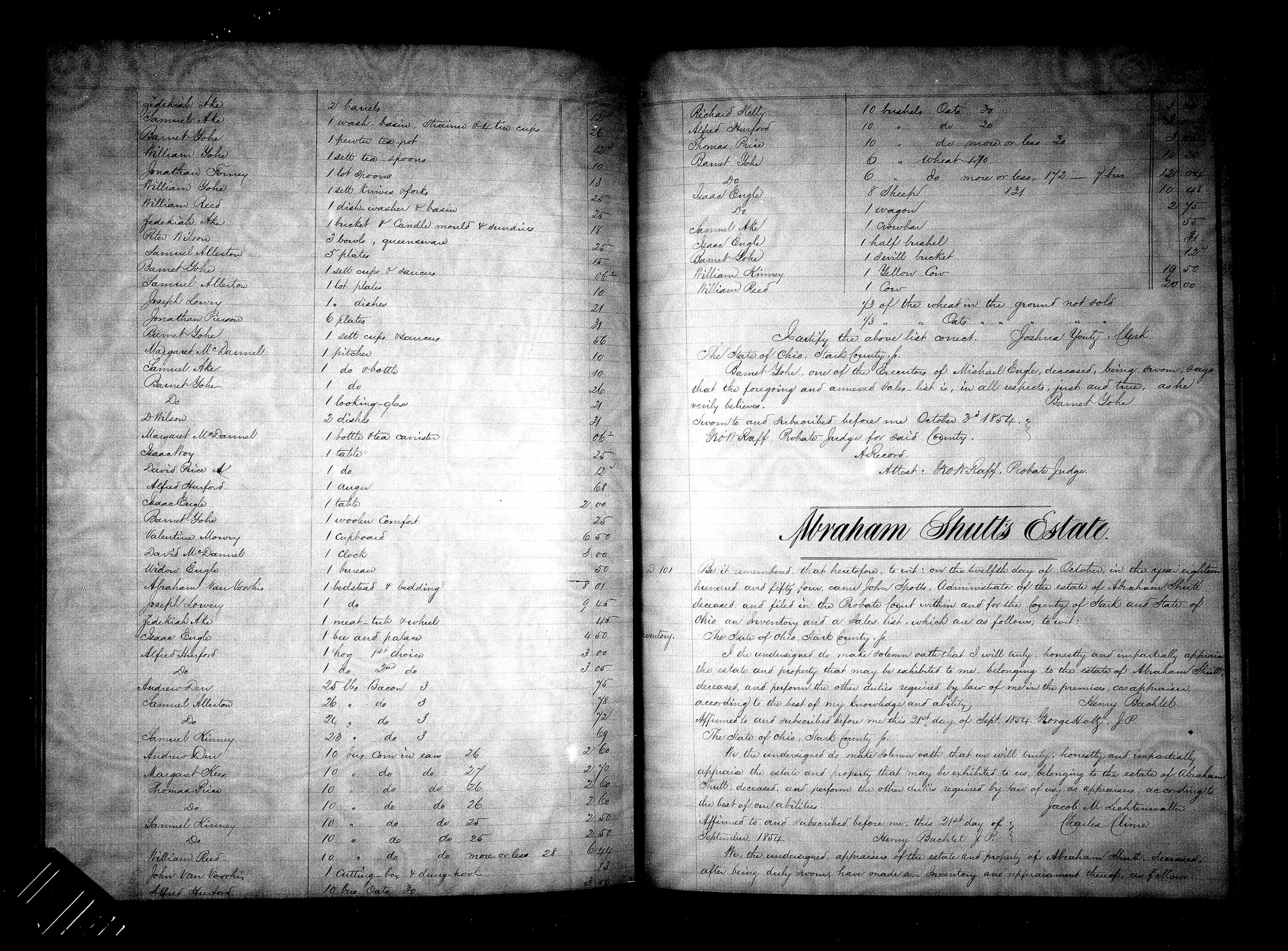 Engle Genealogy - Michael Engle Estate Book M pg. 436-437